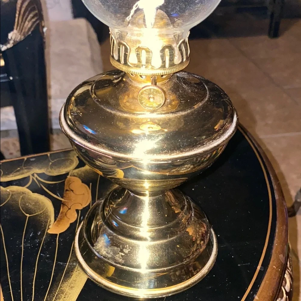 Elegant English made for Lamplight Gold Hurricane Lamp